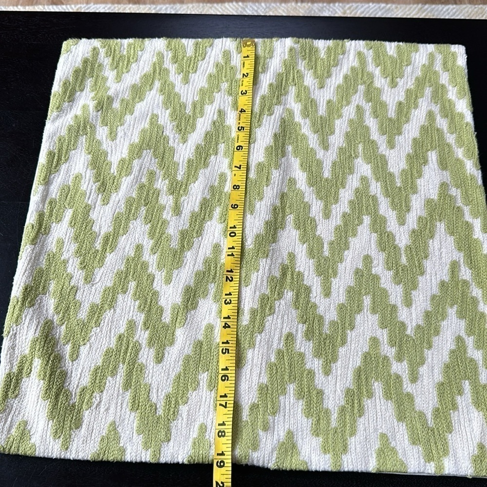 West elm boho chevron stitch green and cream accent pillow cover - Picture 8 of 8